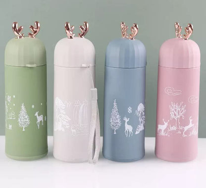 Cute Animal Shape Thermos Cup For Kids & Adults, 380 ML Bottle For Vacuum Flask Hot & Cold Water Bottle