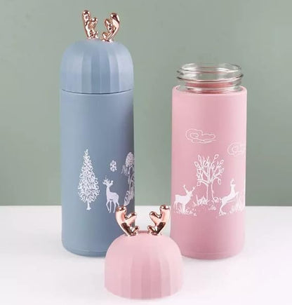 Cute Animal Shape Thermos Cup For Kids & Adults, 380 ML Bottle For Vacuum Flask Hot & Cold Water Bottle