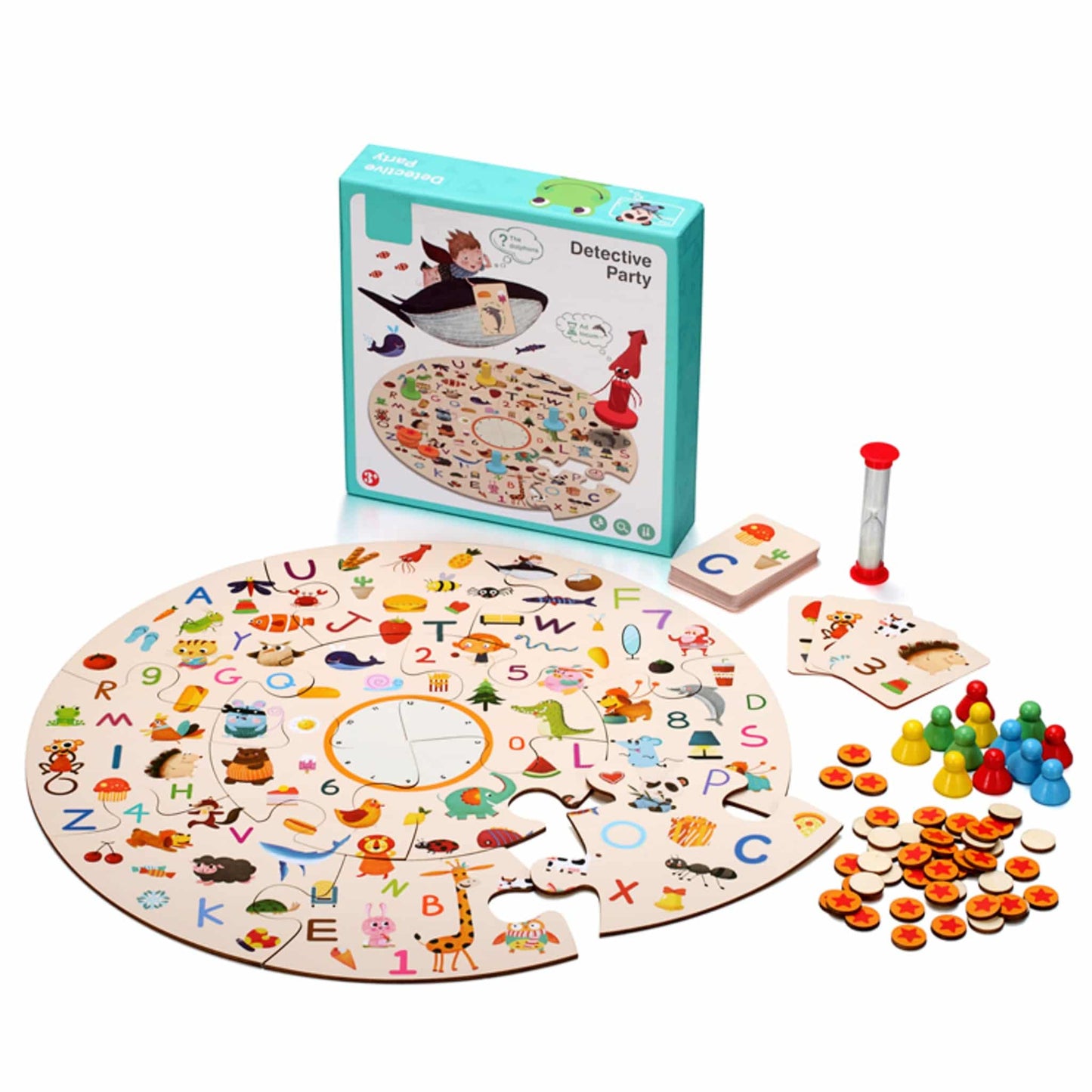 Wooden Board Game for Kids Age 3 plus Memory Matching Detective Party Card Game Learning Gifts for Children