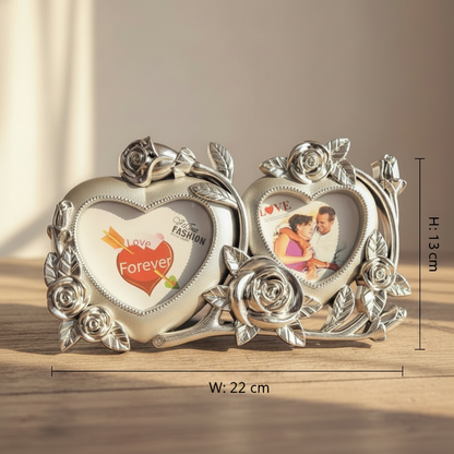 Red heart Rose I love you Dual Photo Frame