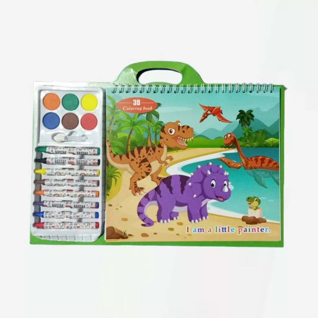 KIDS COLORING BOOK WITH COLORING crayons & water colours kit SET for kids