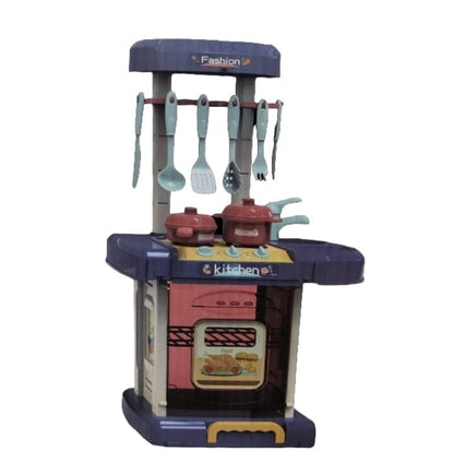 Interactive Toy Kitchen Set with Realistic Light and Sound Portable Suitcase Design kitchen set for kids