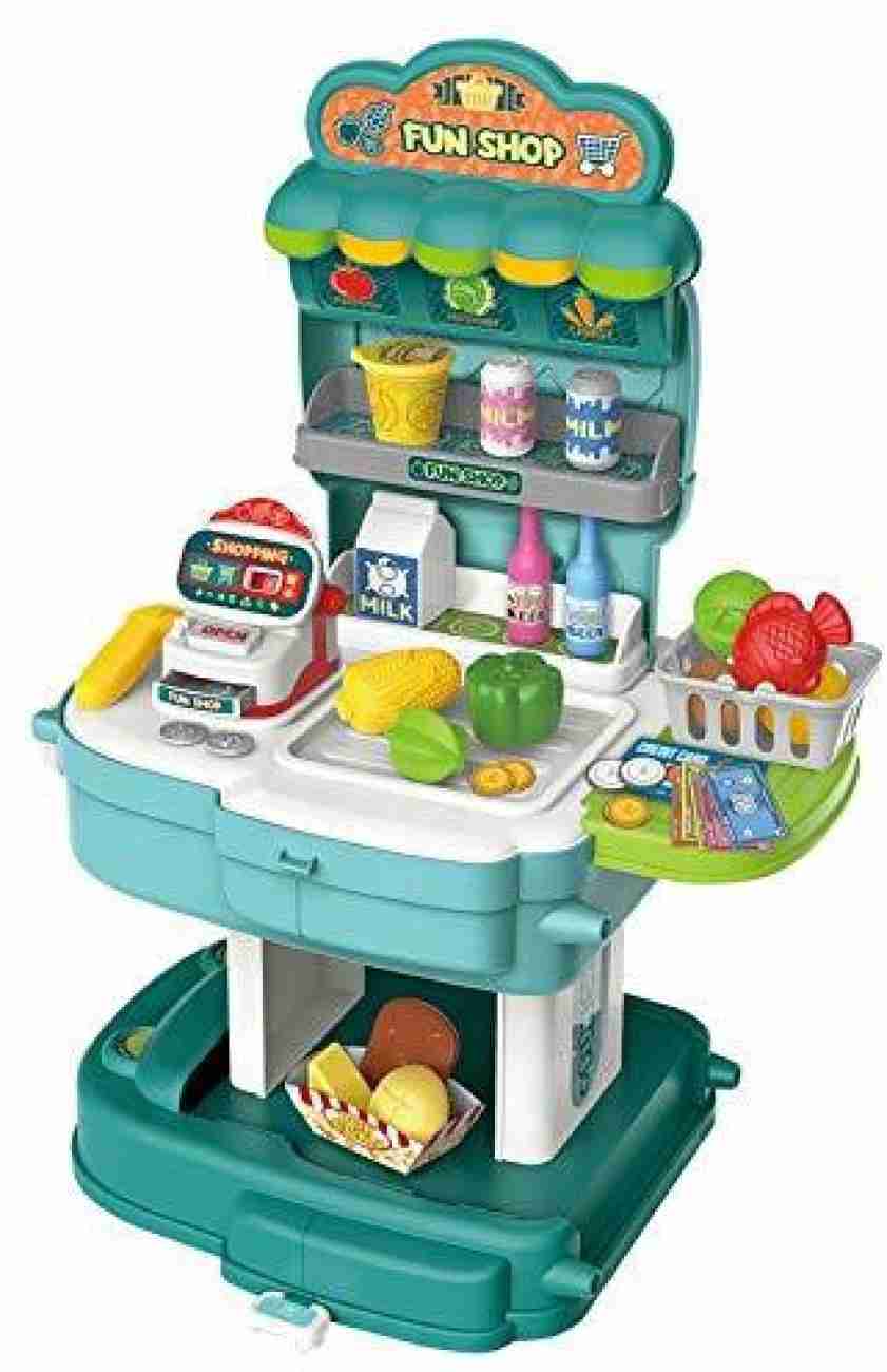 Piece School Bag Packing Pretend Play Shop Market Game Modern Children Home Supermarket Set for Kids Toys Boys and Girls