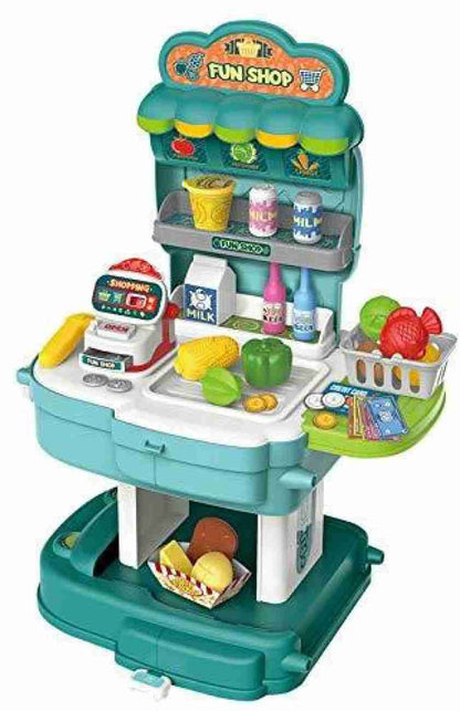 Piece School Bag Packing Pretend Play Shop Market Game Modern Children Home Supermarket Set for Kids Toys Boys and Girls