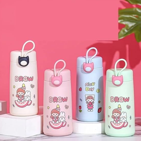 Glass Water Bottle with Silicone Protection Sleeve Cover Leak Proof & Airtight Lid Bottle
