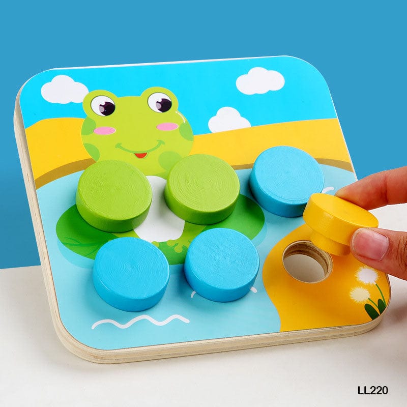 Wooden Peg Board Puzzle for Kids Button Art Montessori Jigsaw Toys 3D Learning Educational Toddler Game Gift for Baby Boy and Girl