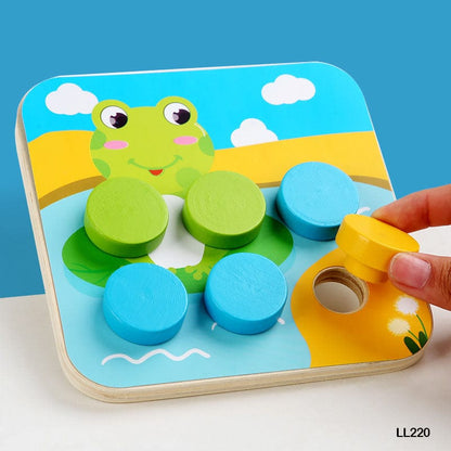 Wooden Peg Board Puzzle for Kids Button Art Montessori Jigsaw Toys 3D Learning Educational Toddler Game Gift for Baby Boy and Girl