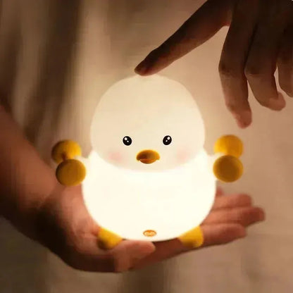 Fighting Duck Night Light for Kids Bedroom, Silicone  Night Lamp Touch Control Nightlights USB Rechargeable Bedside Lamp for Baby Children Toddlers Women Teen Girls gift