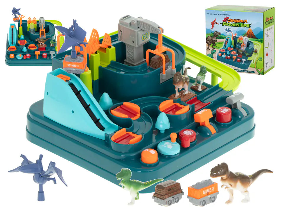 Obstacle course interactive car parking racing you can play it without Battery dinosaur Adventure cave for kids