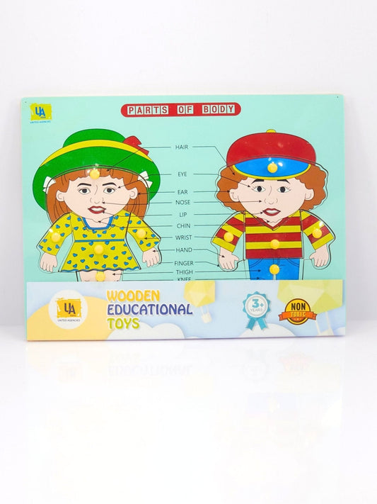 Wooden Educational Puzzle Set For Comprehensive Body Parts peg puzzle Board For Kids Brain Development