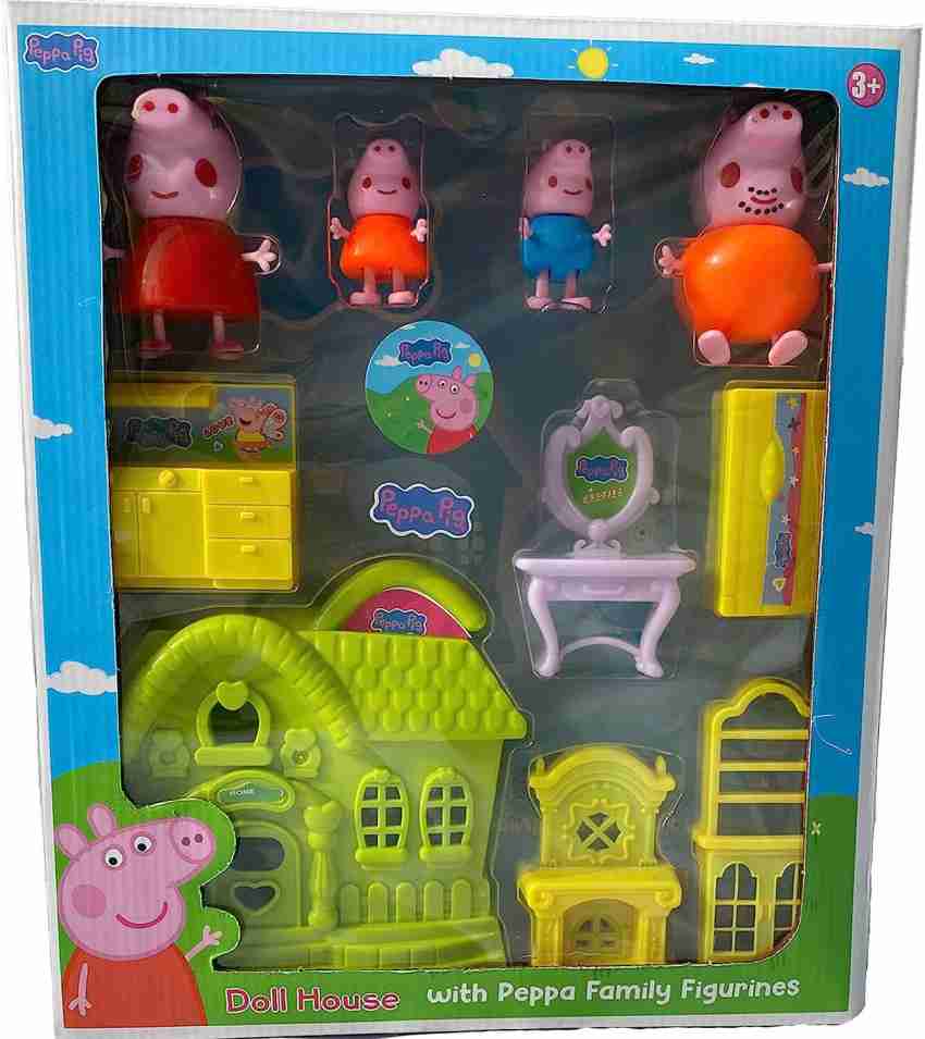 Peppa Pig Family set with House Furniture Toy Set for kids Birthday Gift for Girls