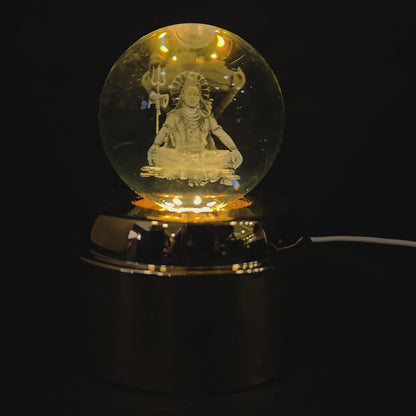Crystal Ball Night Lamp, Solar System Light, USB Table Colorful Wooden Crystal for Home, Office, Birthday Gift
