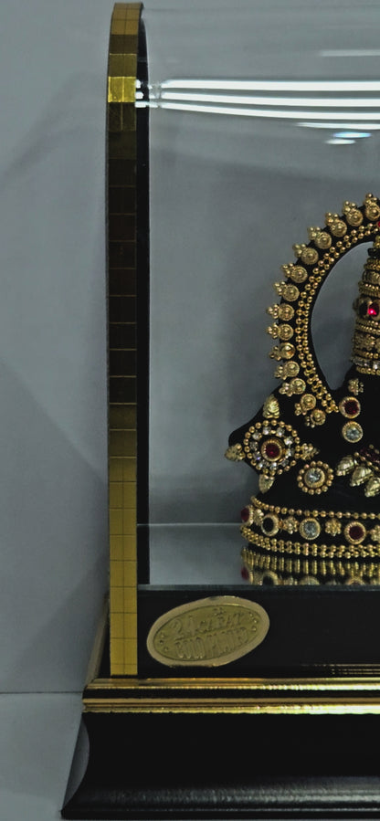 Venkateswara Thirupathi Balaji Lord Tirupati Idol Swamy Tirupati Balaji God Statue Decorative Showpiece in transparent protective cabin