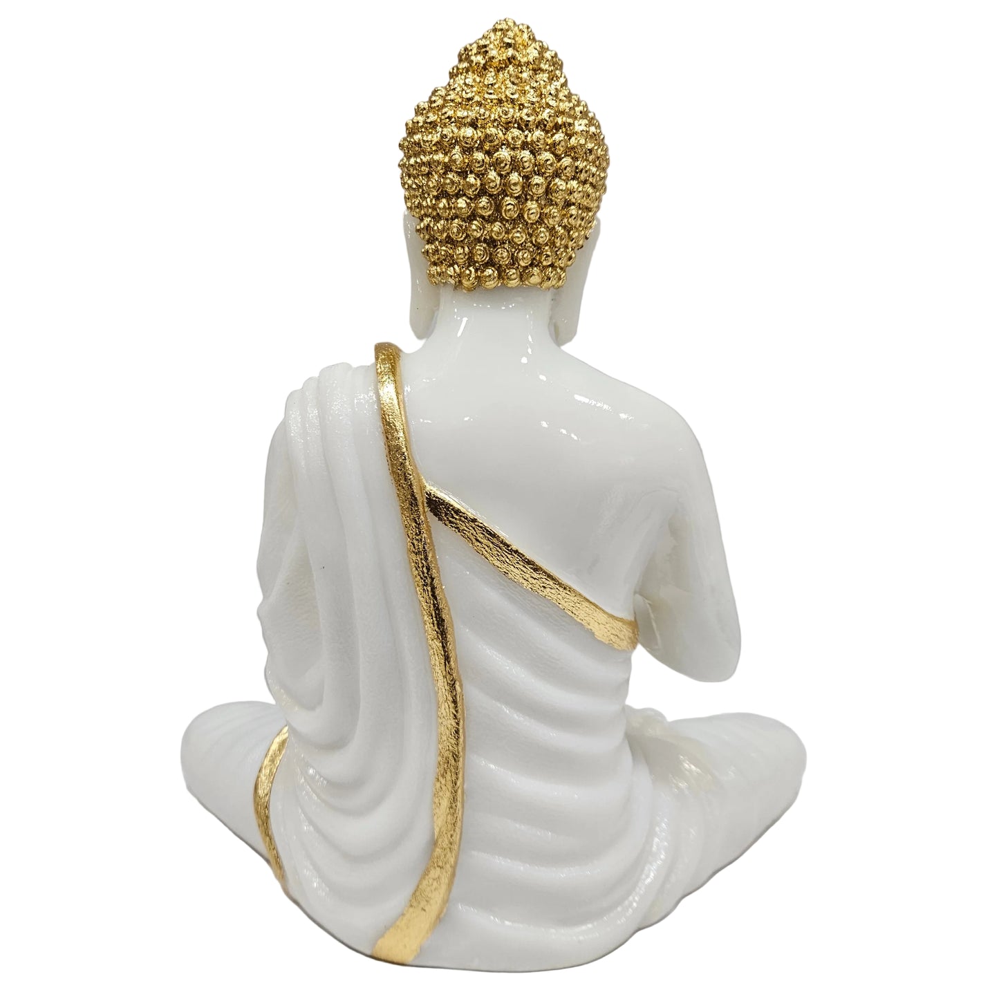 Polresin Golden White Buddha Statue for Garden|Meditation Statue |Outdoor Statue