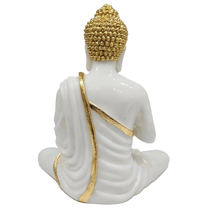 Polresin Golden White Buddha Statue for Garden|Meditation Statue |Outdoor Statue