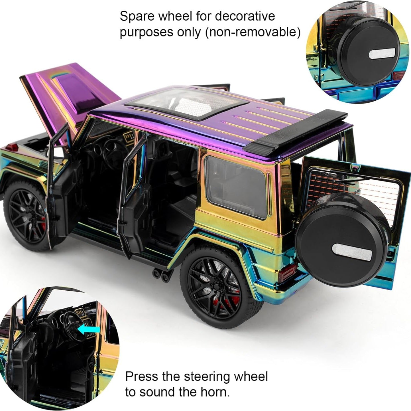 Benz G63 Pull Back Alloy Car Model Toy Car with Sound and Light Effects High Performance Model Toy Vehicle Gift for Boys and Girls Aged 3+ Years