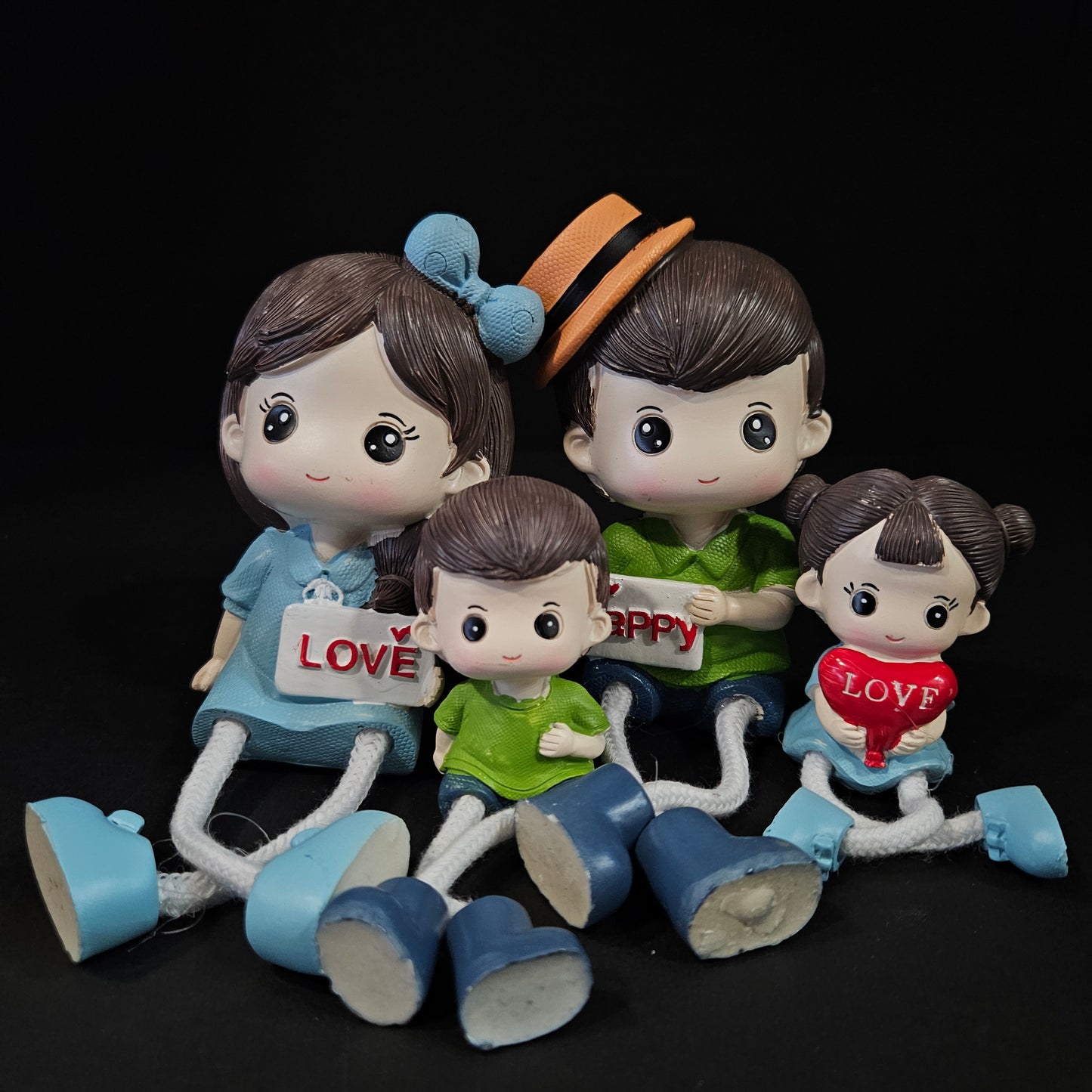 Cartoon Resin Outseam 4pieces set family Hanging Feet Doll Home Wall Decoration