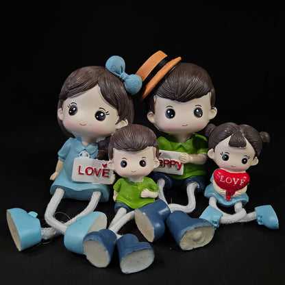 Cartoon Resin Outseam 4pieces set family Hanging Feet Doll Home Wall Decoration