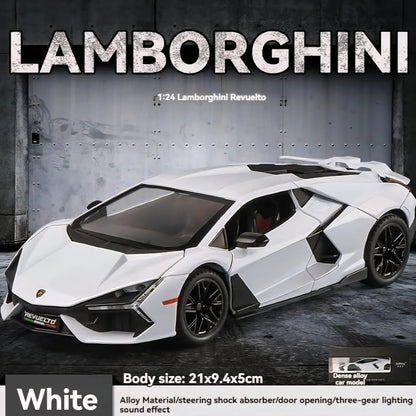 Lamborghini Alloy Metal Pull Back Die-cast Car Model with Sound Light Mini Auto Toy for Kids Metal Model Toy Car with Sound and Light