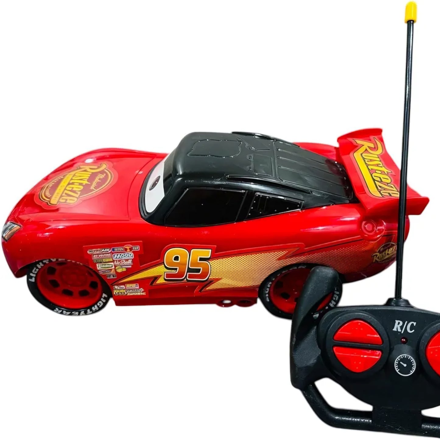 Remote Control Car Toy for Kids Boys – 3D Lightning McQueen RC Car with Rechargeable Lithium Battery | Red | Ages 3+