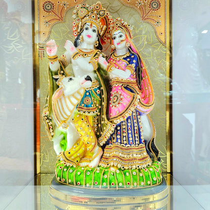 Radha Krishna 24carats gold Plated Cabin Idol for Home Decor & Lord Showpiece