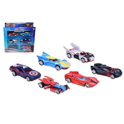 Hot Diecast Metal Car Set Models Collection of Toy Avengers Cars for Children 6 Pcs Set