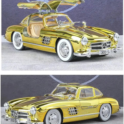 Mercedes-Benz 300SL 1936 Vintage Classic Car Alloy Car Model Sound and Light Pull Back Toy Car