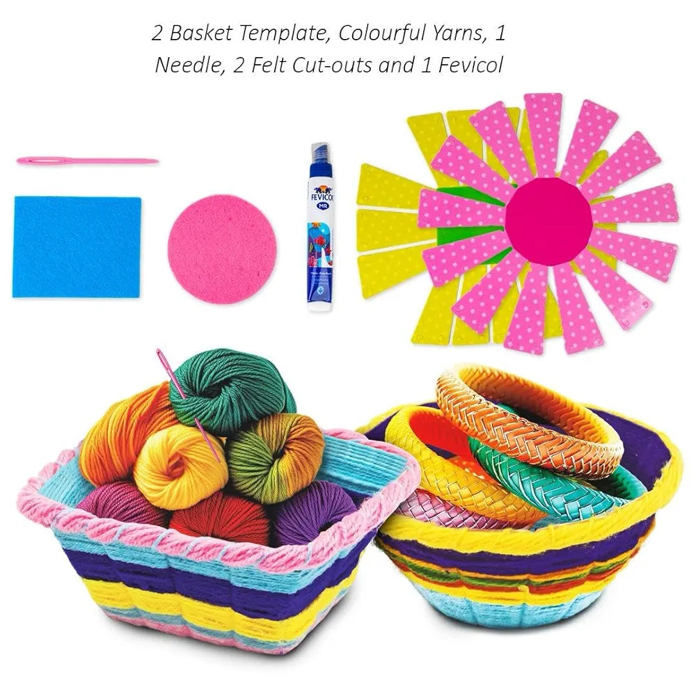 RATNA'S Weaving Art DIY Kit Crafting Stylish Basket Art & Craft Learning Toys for Kids Ages 6+