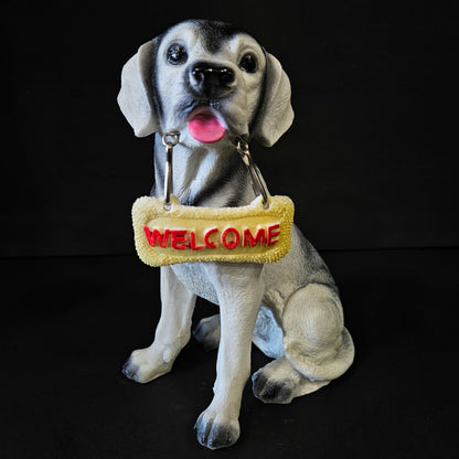 Realistic breed Dogs Welcome Greeter Statue Dog Collectible Decor showpiece Figurine
