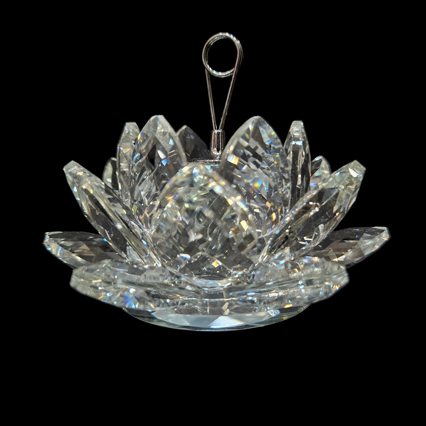 Crystal Lotus Flower – Glass Crystal Home Decor for Feng Shui with Clear Reflection & Gift Box