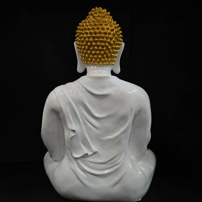 Lord Buddha White & gold big size Idol for Living & Drawing Room