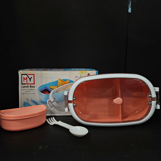 My lunch box for kids with 2 portions & 2in1 Spoon perfect for Return gifting purpose