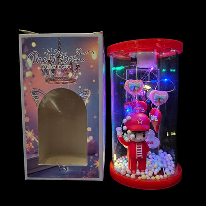 Best wishes lighting in a glass capsule with heart Shapes perfect for couple gifting