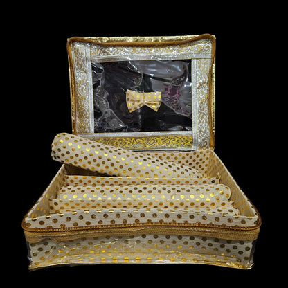 Weave Design Laminated 3 Rod Box, Organizer For Bangle, Watches, Bracelets, Jewellery With Tranasparent Top