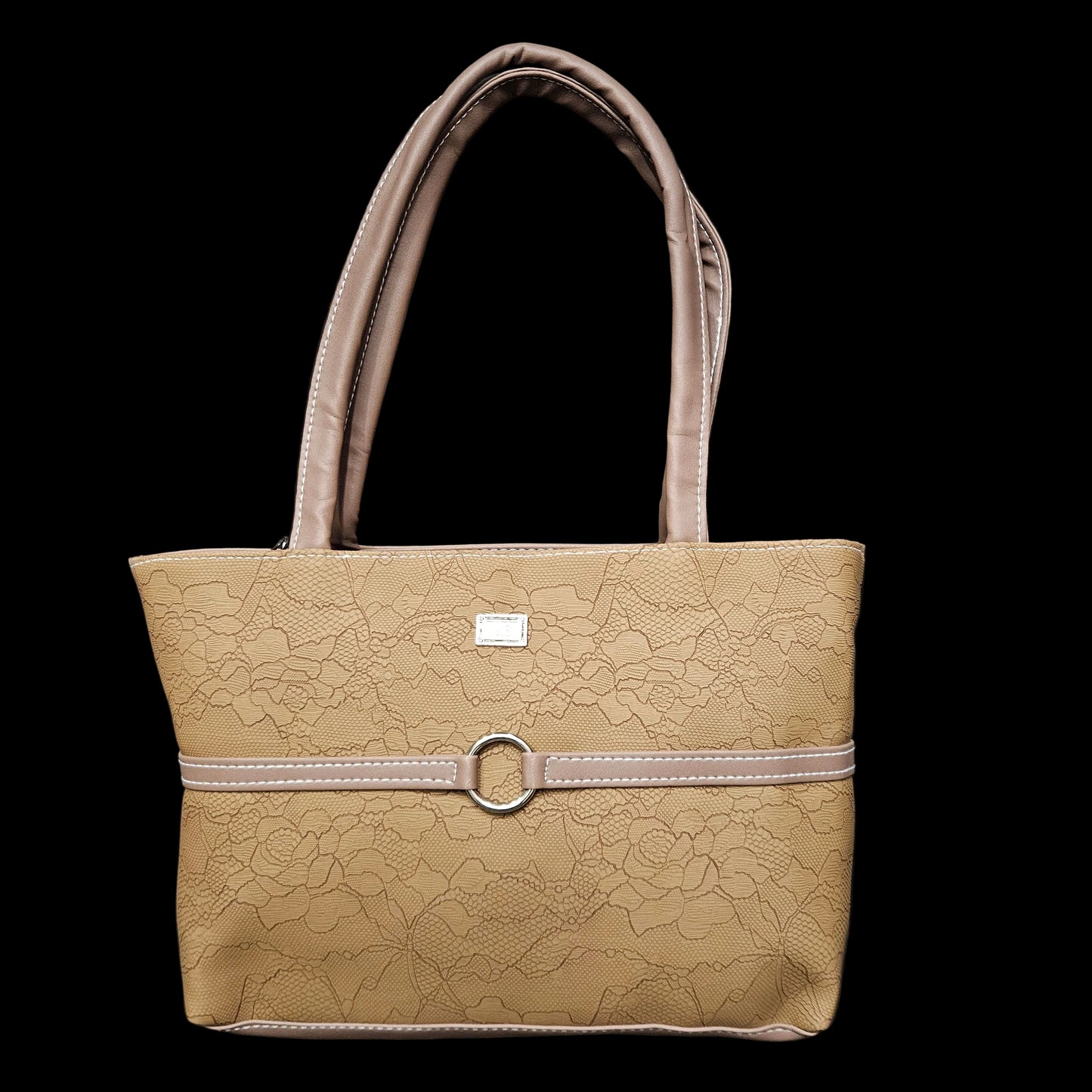 Women’s Premium PU Leather & Floral Design Shoulder Handbag  Tote Bag with Strong Lock, Back Zipper & Spacious Compartments | Everyday Office, Travel & Casual Use