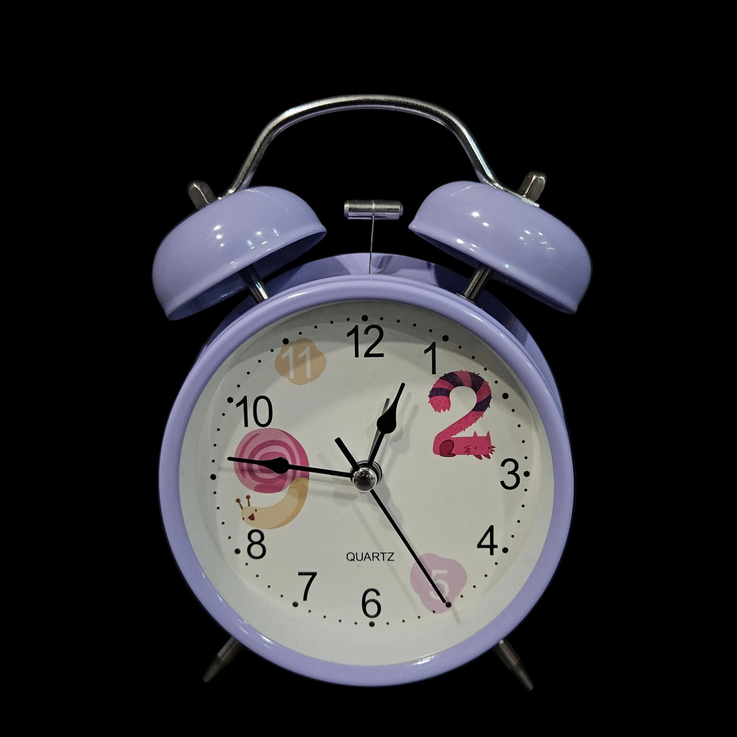 Cute Small Clock with Loud Bell Alarm, Stylish Mini Table Clock for Kids Boys Girls Students Heavy Sleepers Study Table