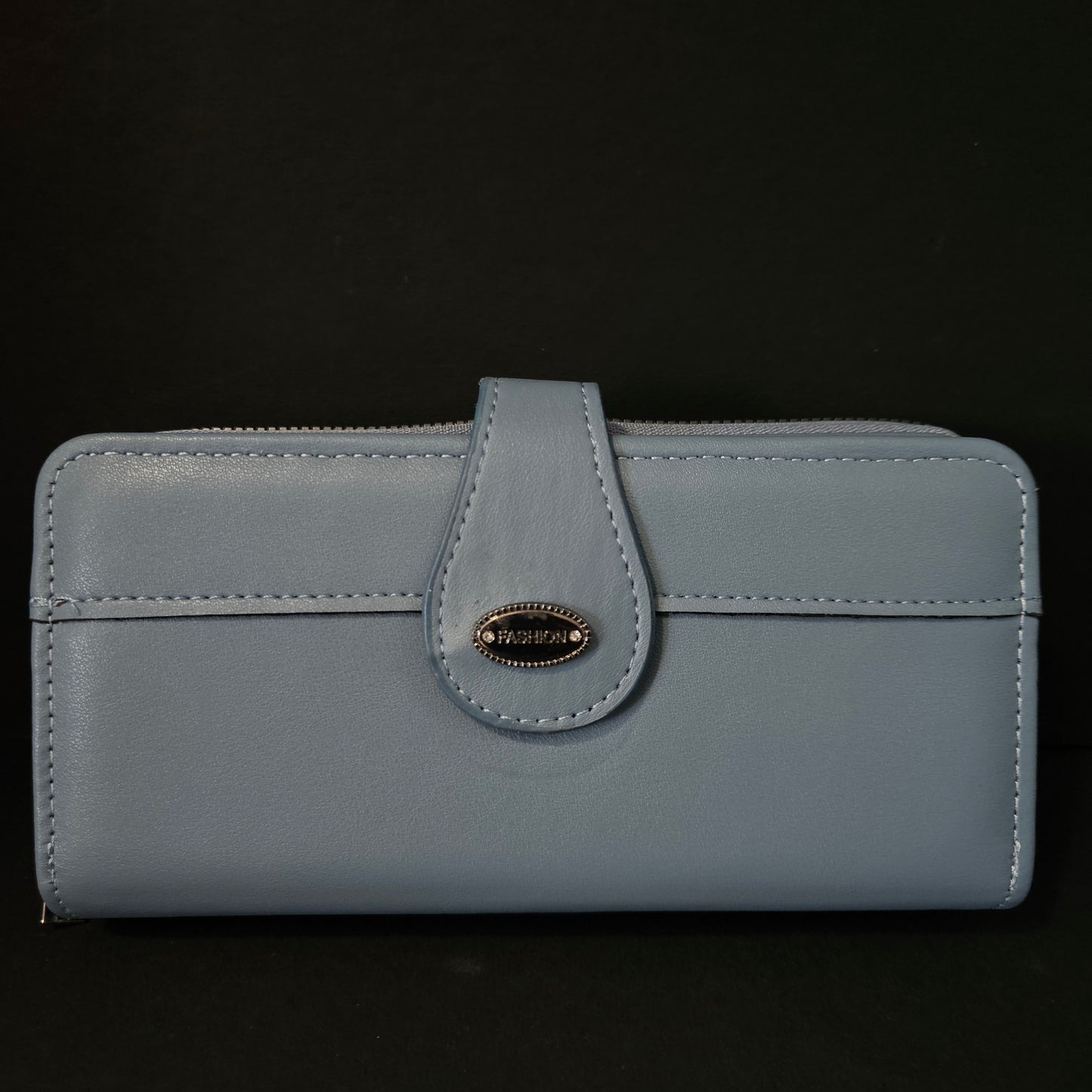 Leather Thin Slim Wallets for Women with magnetic Button & Zipper