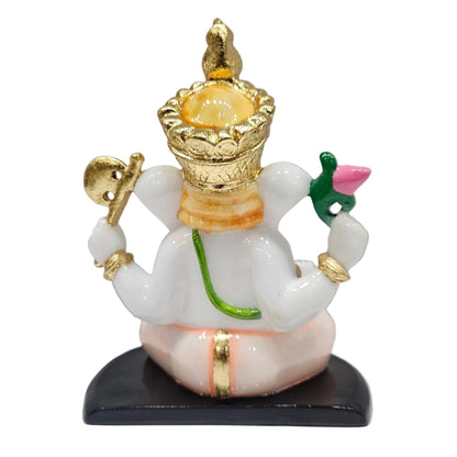Handcrafted Marble Dust Ganesh Statue – God Idol with Intricate Detailing, Perfect for Home Décor