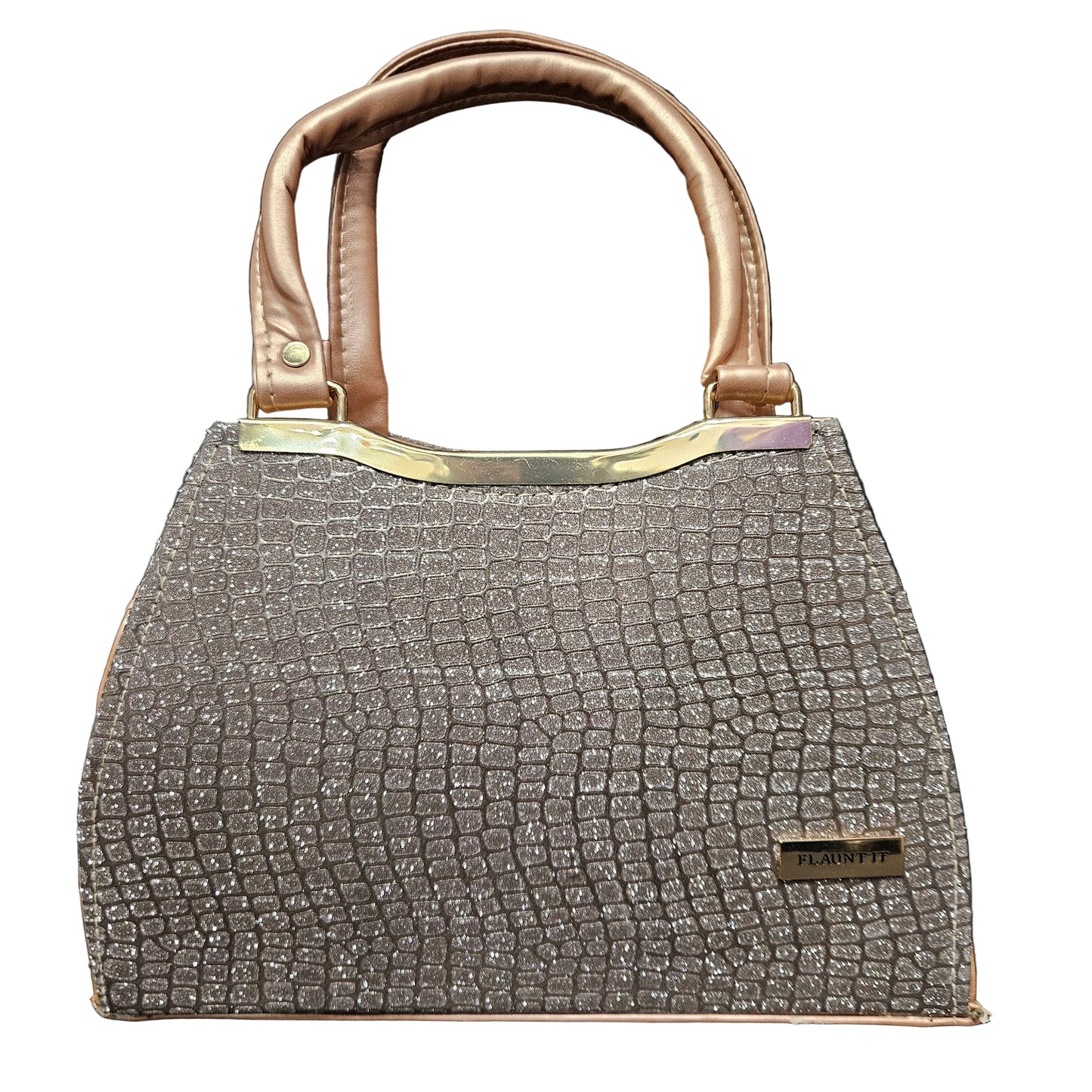 Stylish Women's Handbag – Elegant Crocodile Pattern Shoulder & Tote Bag with Shiny Metallic Finish | Premium PU Leather Purse with Dual Handle