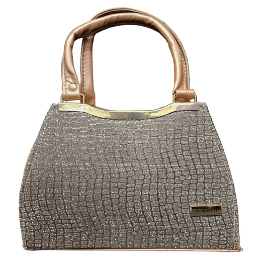 Stylish Women's Handbag – Elegant Crocodile Pattern Shoulder & Tote Bag with Shiny Metallic Finish | Premium PU Leather Purse with Dual Handle