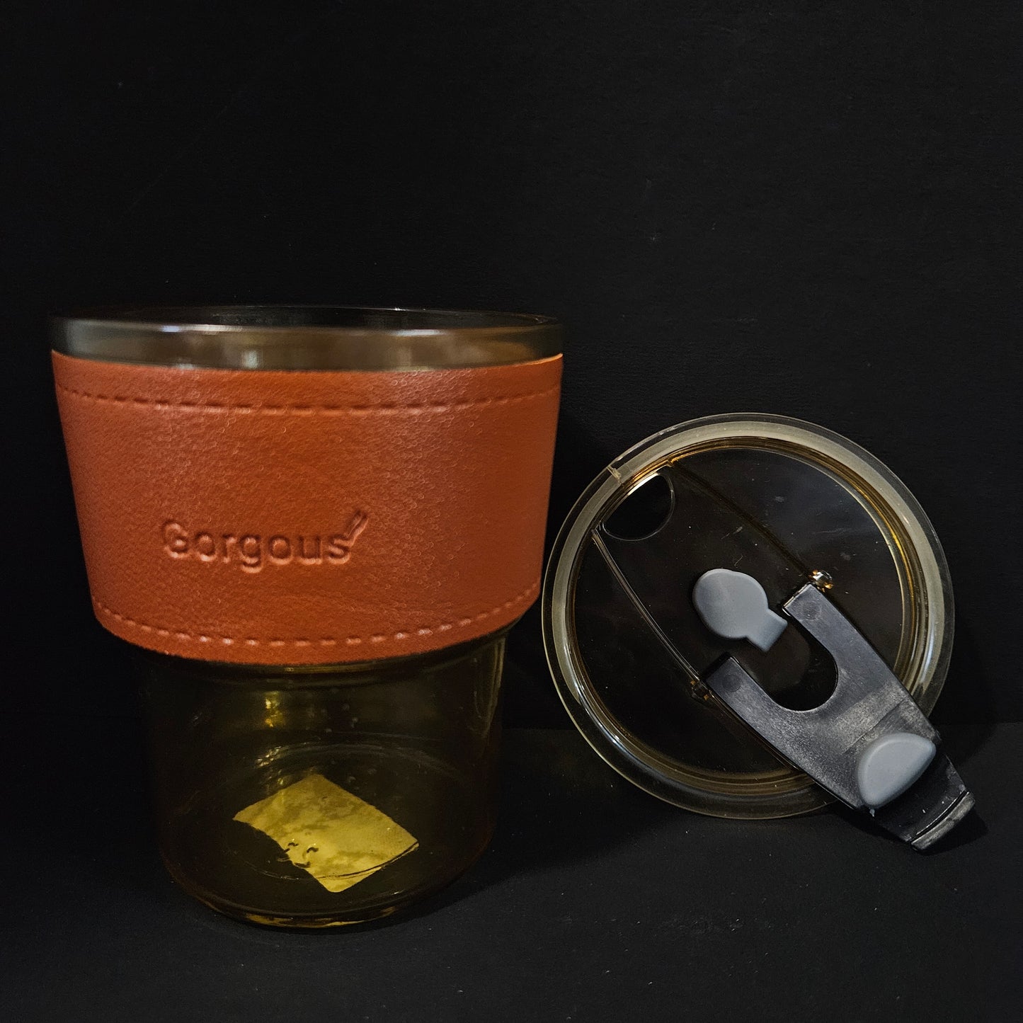 Bamboo joint glass cup heart resistant and explosion Proof minimalist color scheme one cover for dual use