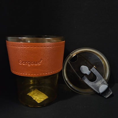 Bamboo joint glass cup heart resistant and explosion Proof minimalist color scheme one cover for dual use