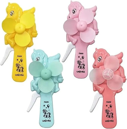 Mini Unicorn Hand fan (Pack of 1 fan,Random) Mini Candy Storage|Cool Toy for Kids & Moms|Cute Squeeze toy with Soft and Safe Plastic Blade/Wings