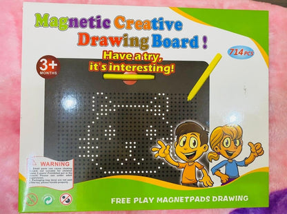 Magnetic Drawing Board Magnetic Pads - Erasable Magna Doodle Writing Drawing Pad for Kids - Includes a Pen & 20 Pattern Cards (714 Magnets) Toys