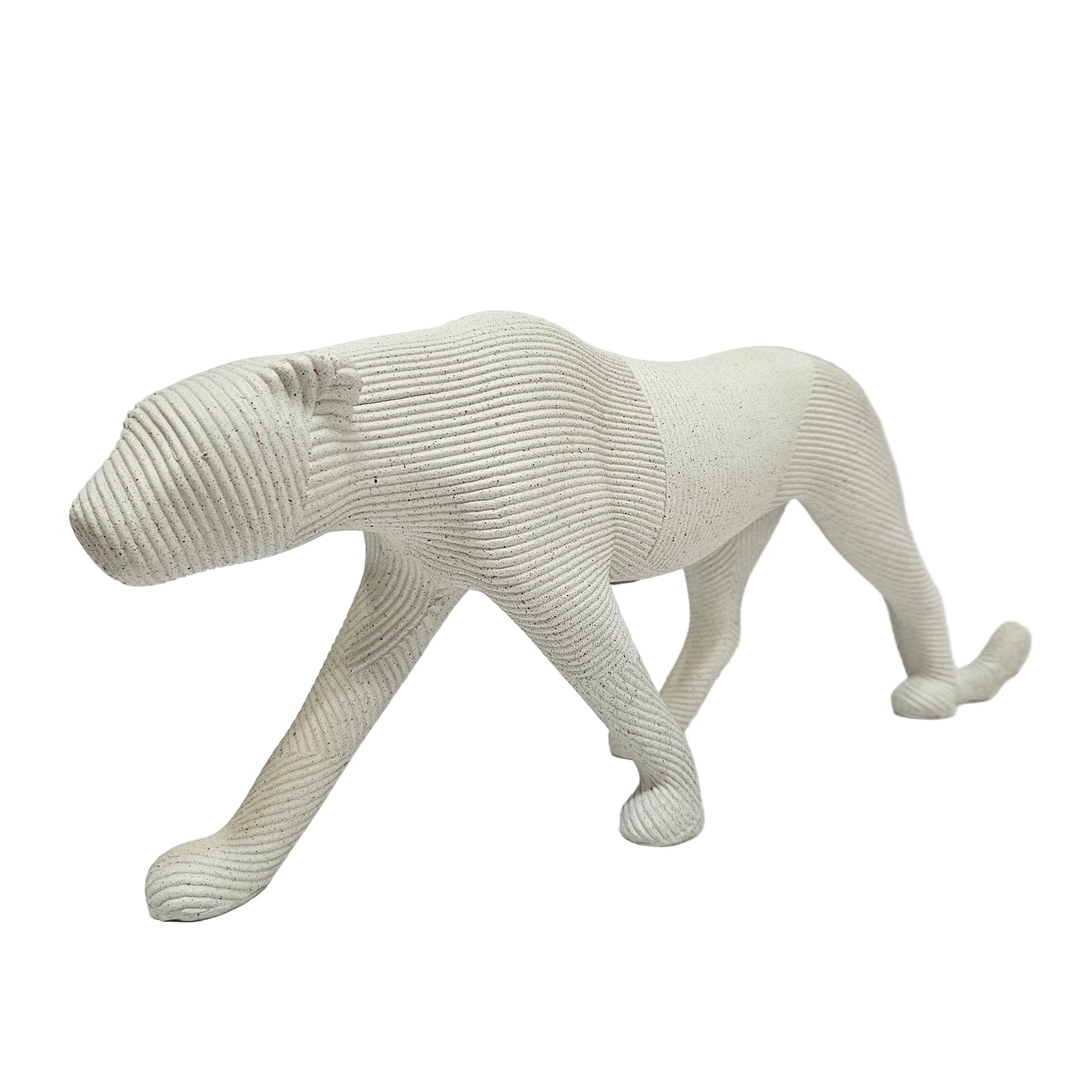Modern geometric jaguar showpiece statue, a minimalist animal figurine designed for home and office decoration