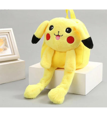 Cartoon character themed soft fur backpack for kids