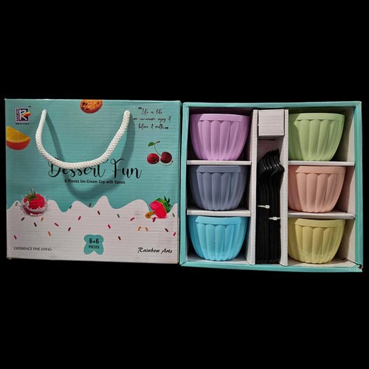 Dessert Fun 6pcs set Dessert/Ice-cream Bowls with Spoon for Return gifting