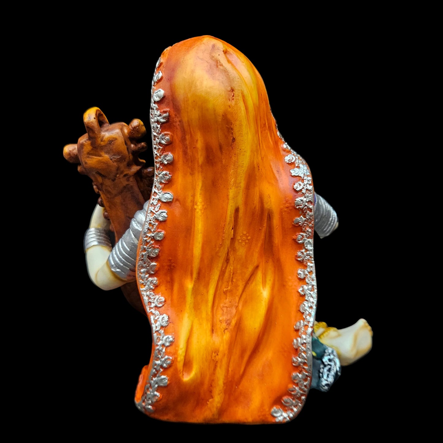 India Resin Rajasthani tradition Woman Playing Sitar Statue Human Figurine Showpiece for Home Decor Living Room Bedroom | Gift for Diwali