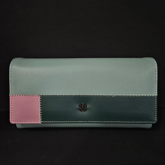 Leather Thin Slim Wallets for Women with magnetic Button