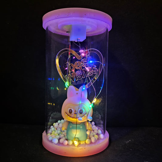 Labubu Best wishes lighting in a glass capsule perfect for couple gifting